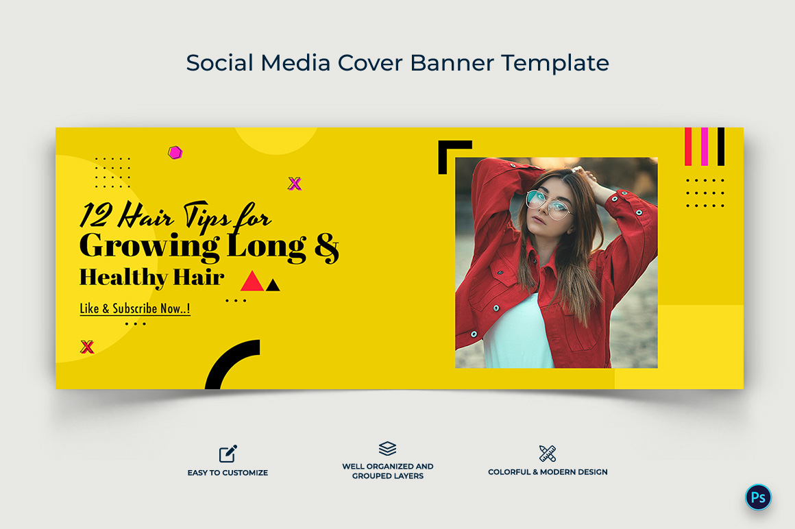 Beauty Tips Facebook Cover Banner Design Template-13