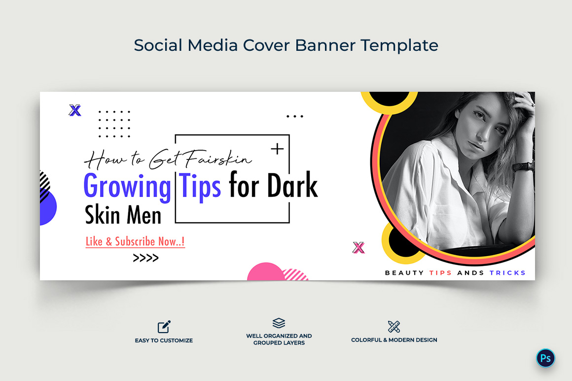 Beauty Tips Facebook Cover Banner Design Template-14