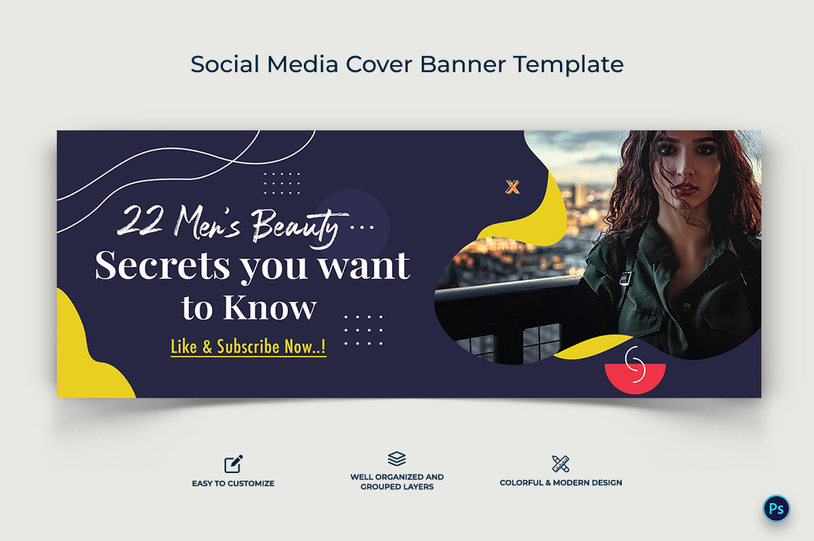 Beauty Tips Facebook Cover Banner Design Template-15