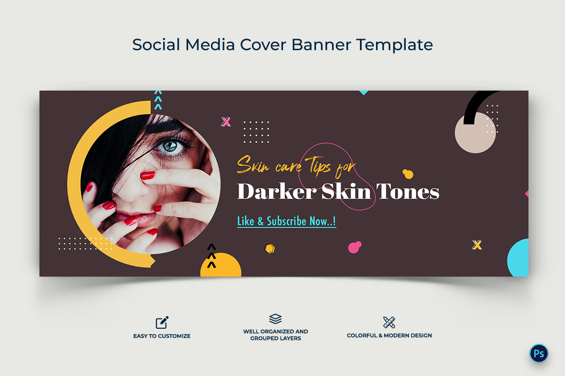 Beauty Tips Facebook Cover Banner Design Template-17