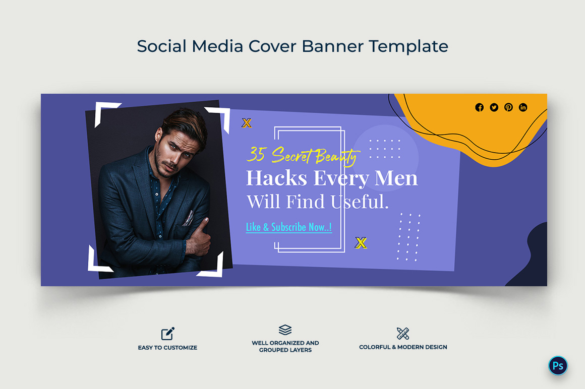 Beauty Tips Facebook Cover Banner Design Template-18