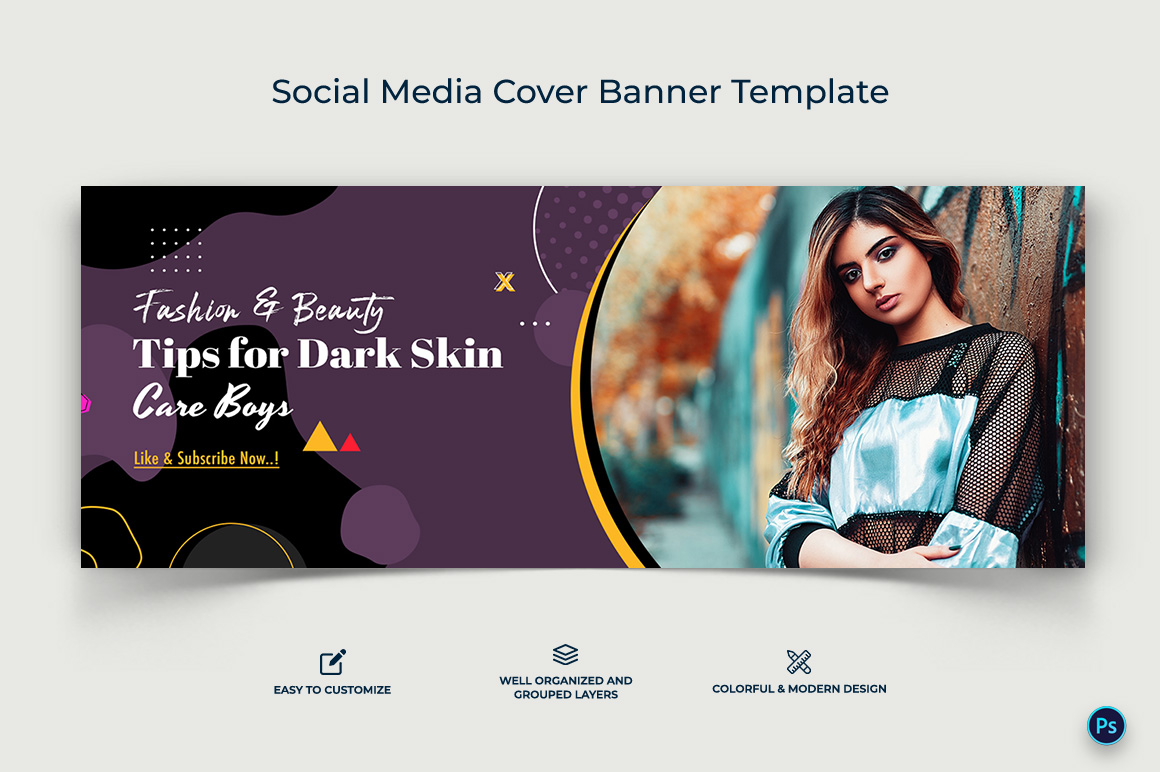 Beauty Tips Facebook Cover Banner Design Template-20