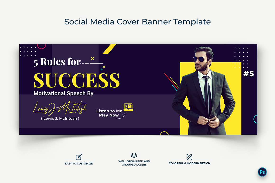 Business Service Facebook Cover Banner Design Template-11