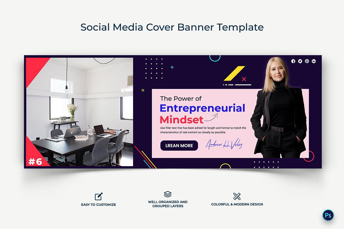 Business Service Facebook Cover Banner Design Template-12