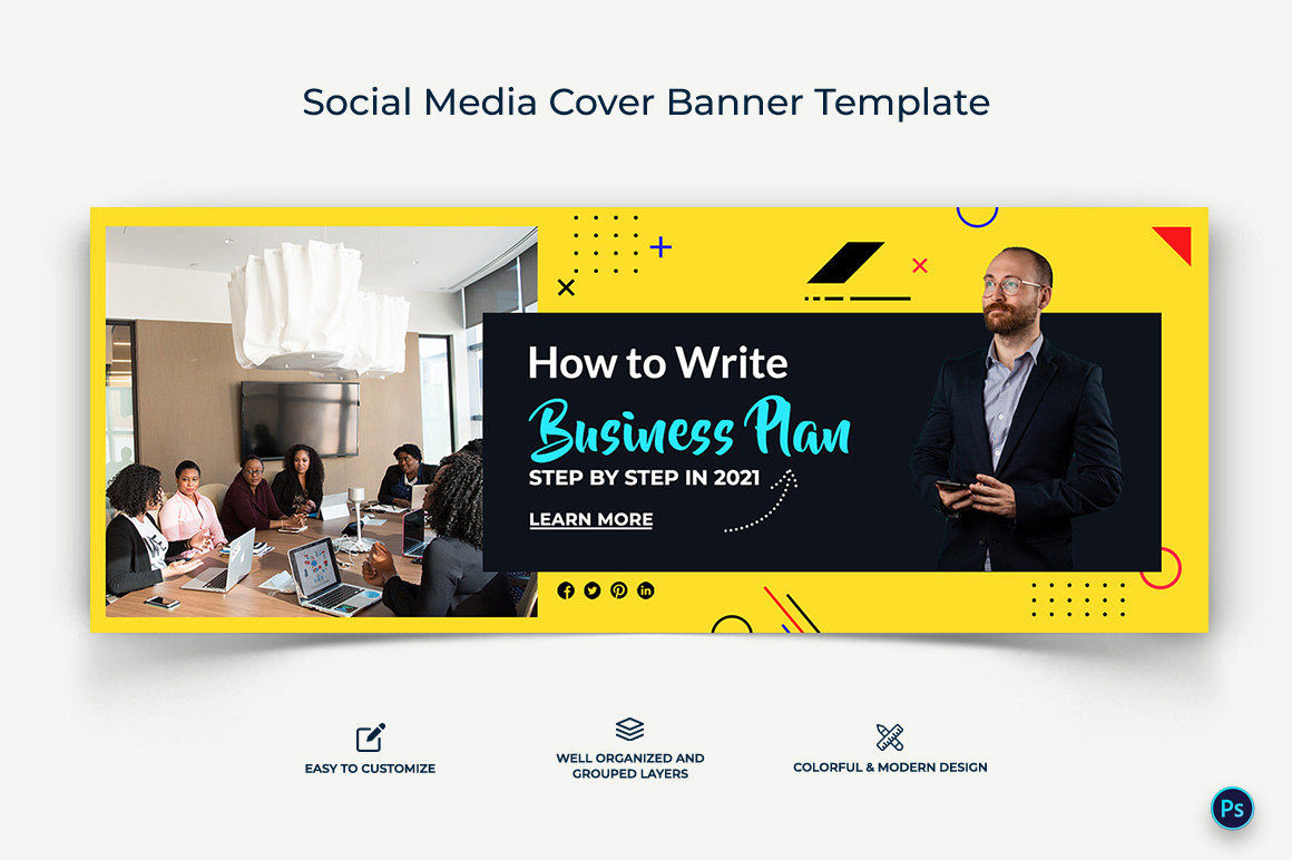 Business Service Facebook Cover Banner Design Template-13