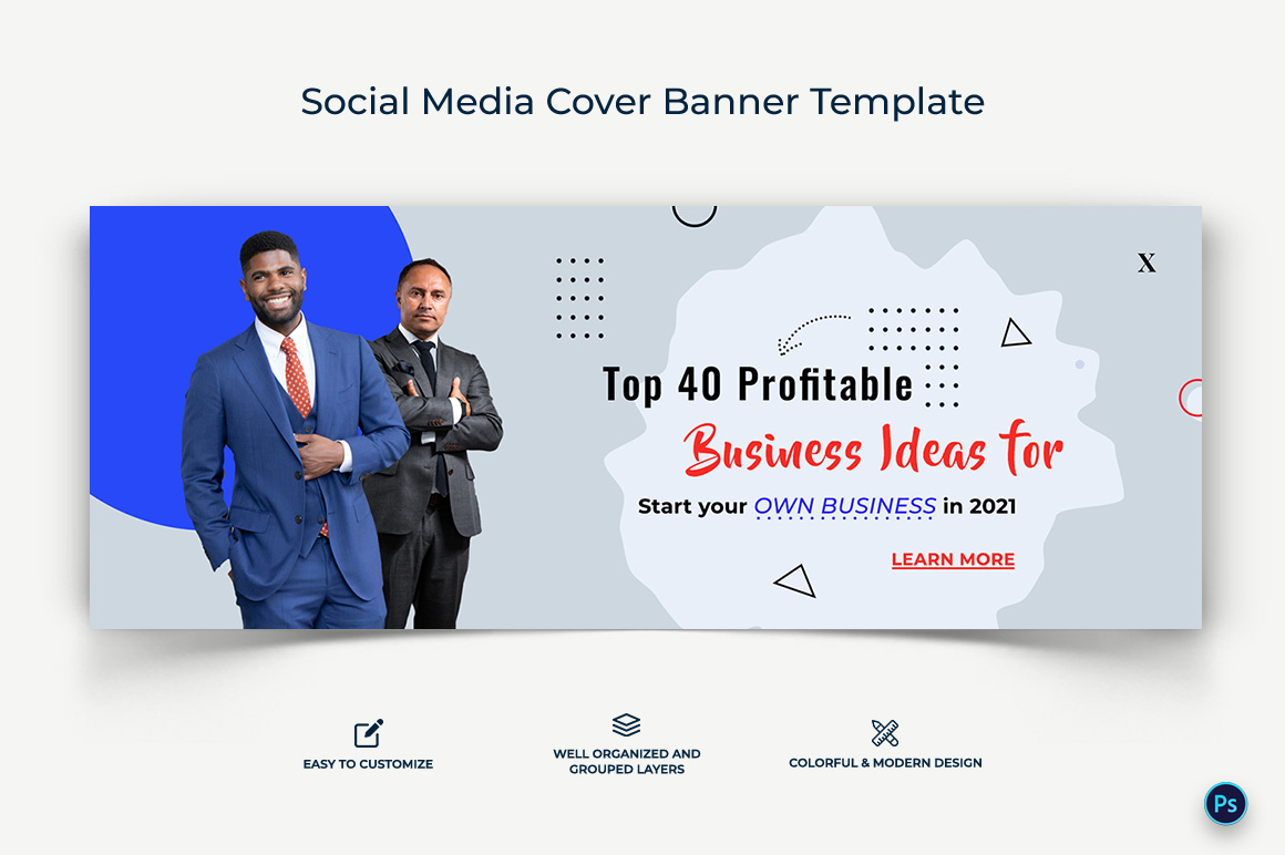 Business Service Facebook Cover Banner Design Template-17