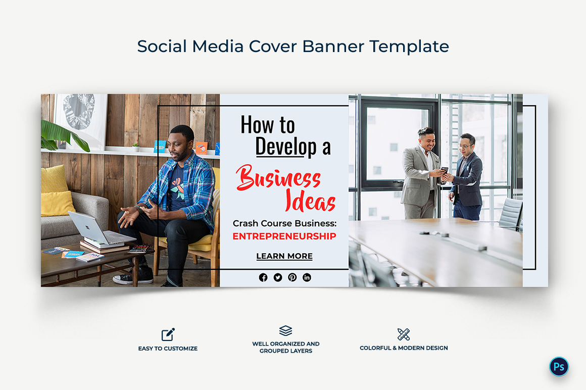 Business Service Facebook Cover Banner Design Template-18