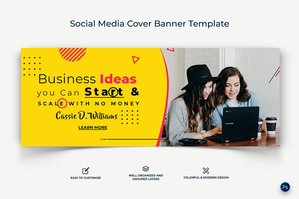 Business Service Facebook Cover Banner Design Template-22