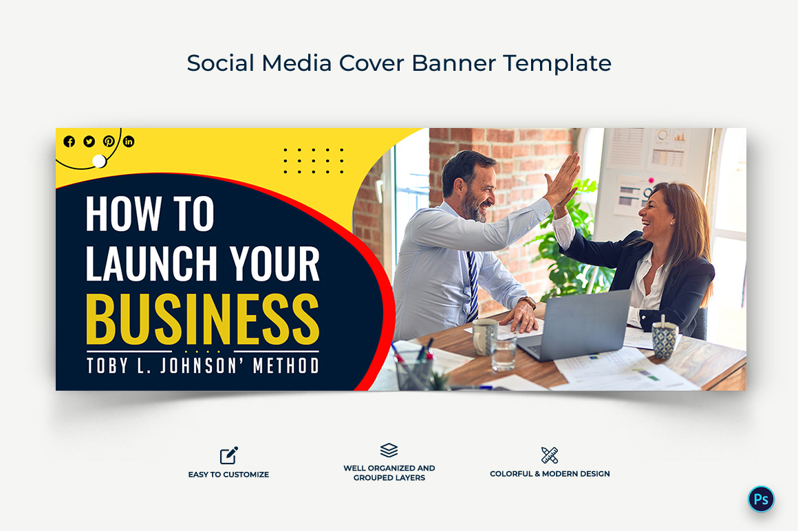 Business Service Facebook Cover Banner Design Template-23