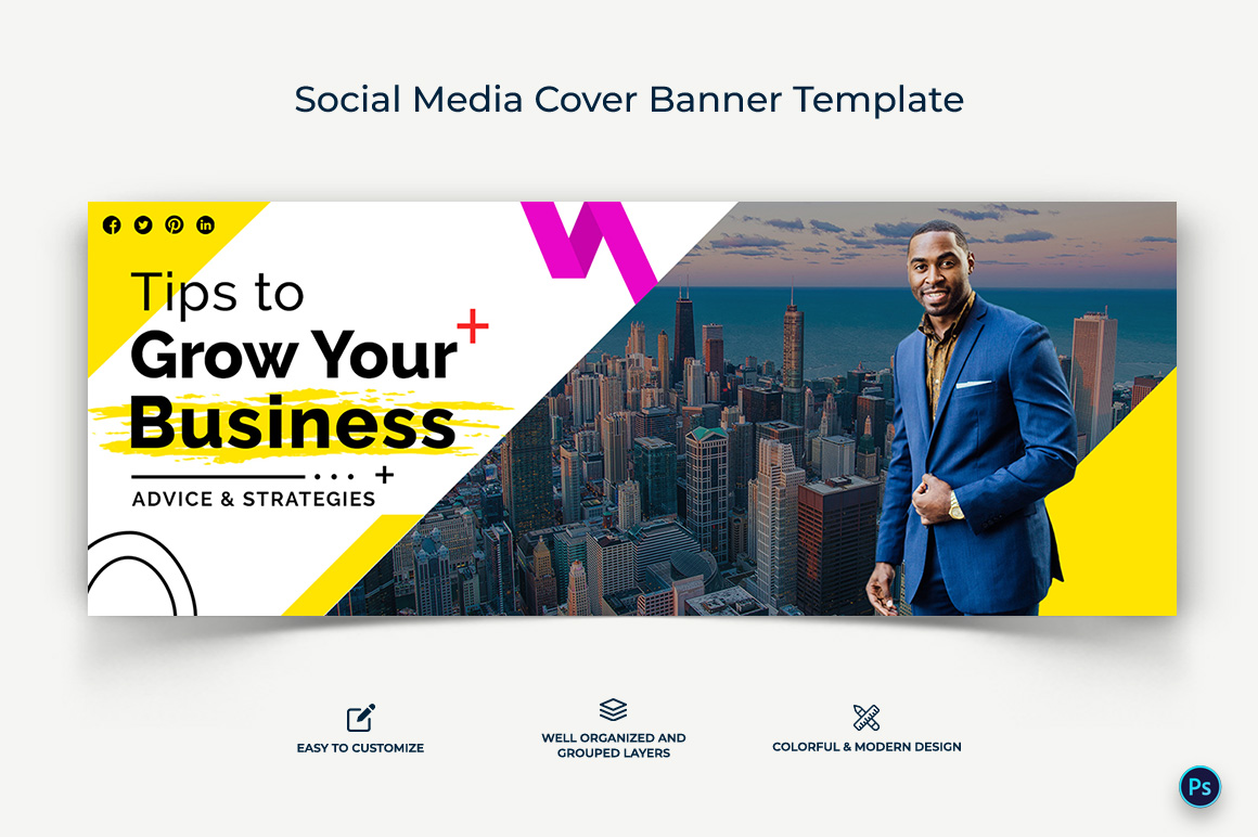 Business Service Facebook Cover Banner Design Template-24