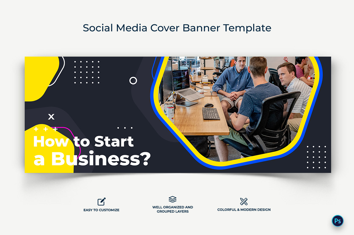 Business Service Facebook Cover Banner Design Template-25