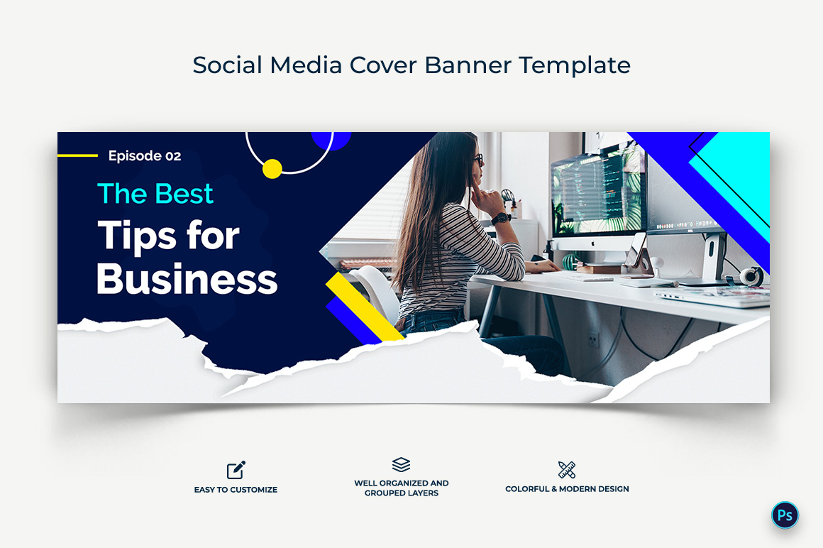 Business Service Facebook Cover Banner Design Template-26