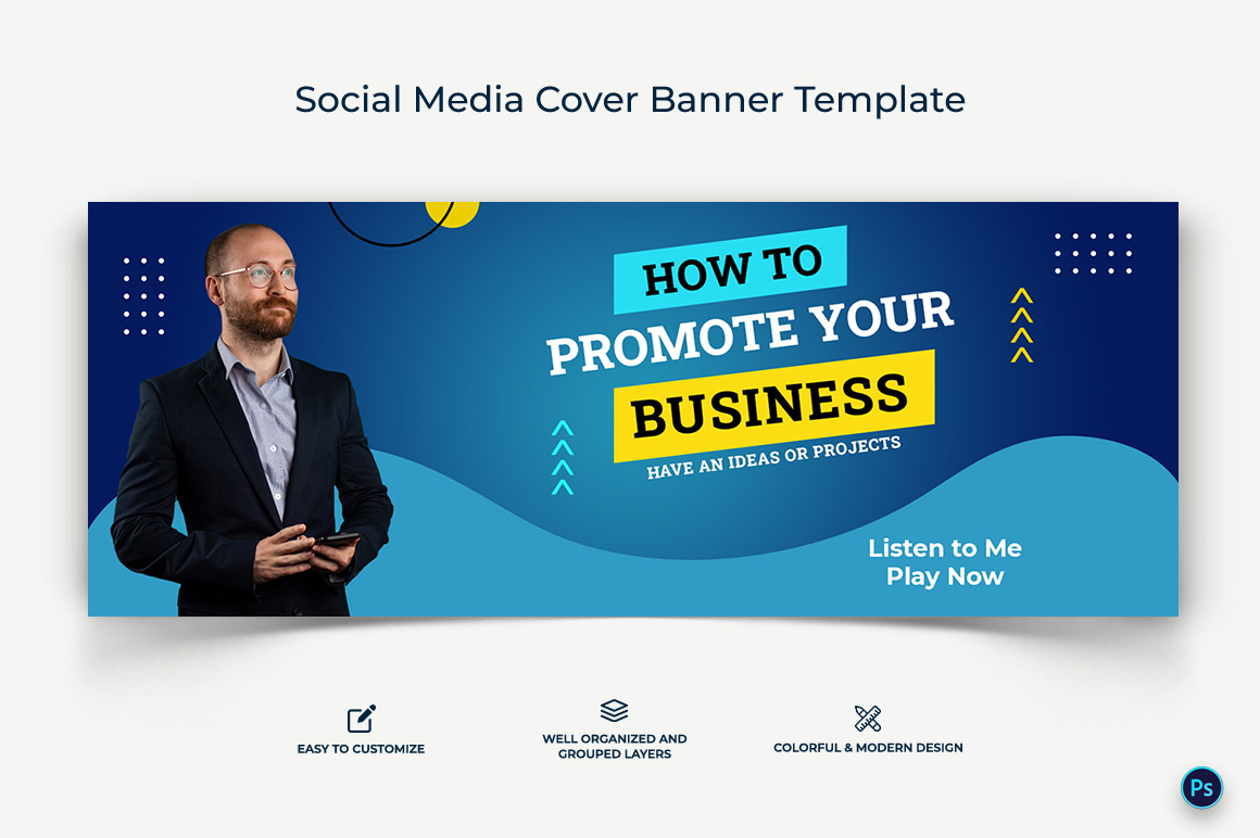 Business Service Facebook Cover Banner Design Template-28