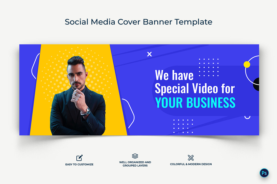 Business Service Facebook Cover Banner Design Template-30