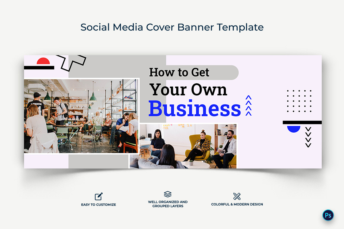 Business Service Facebook Cover Banner Design Template-32