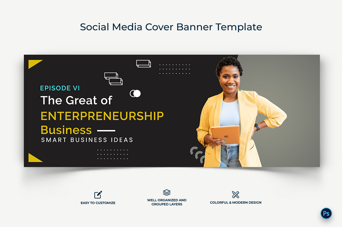 Business Service Facebook Cover Banner Design Template-34