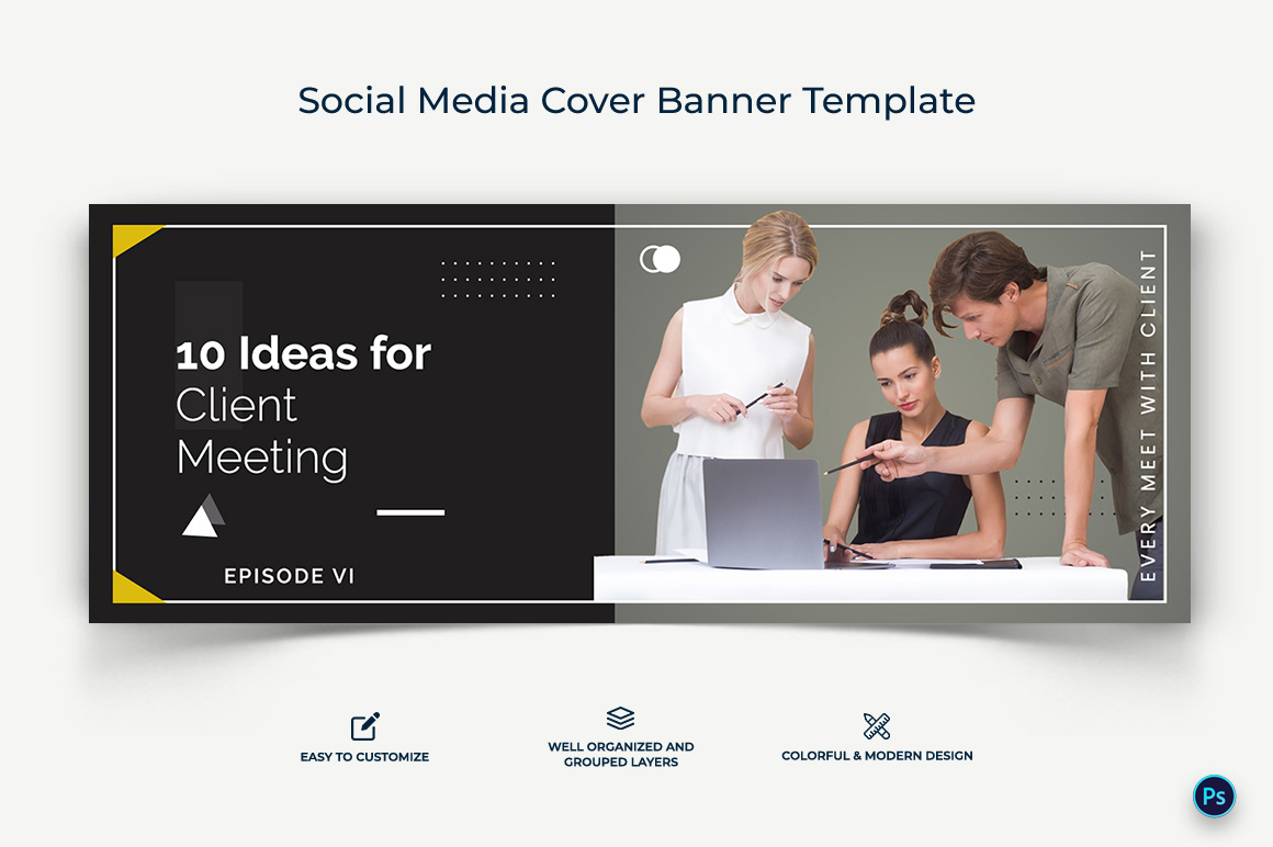 Business Service Facebook Cover Banner Design Template-35