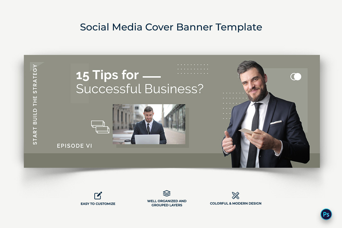 Business Service Facebook Cover Banner Design Template-36