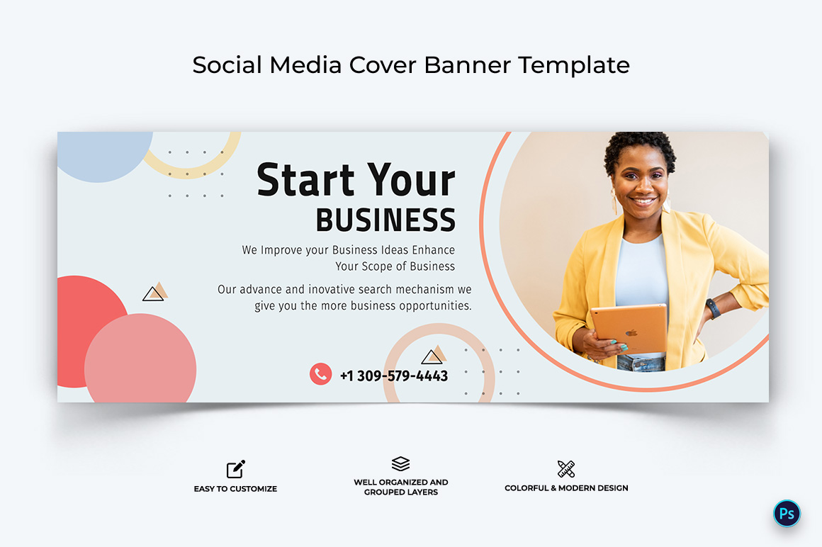 Business Service Facebook Cover Banner Design Template-37