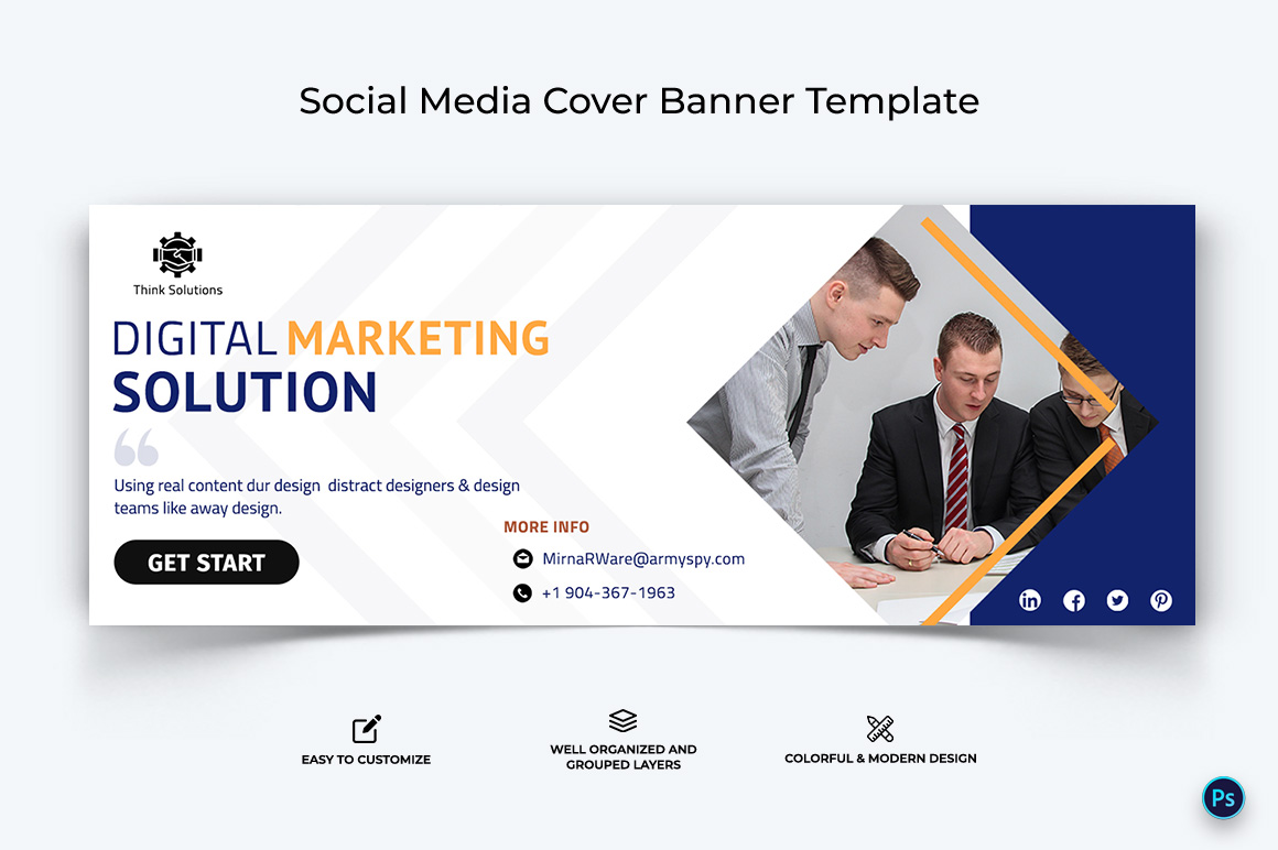 Business Service Facebook Cover Banner Design Template-39