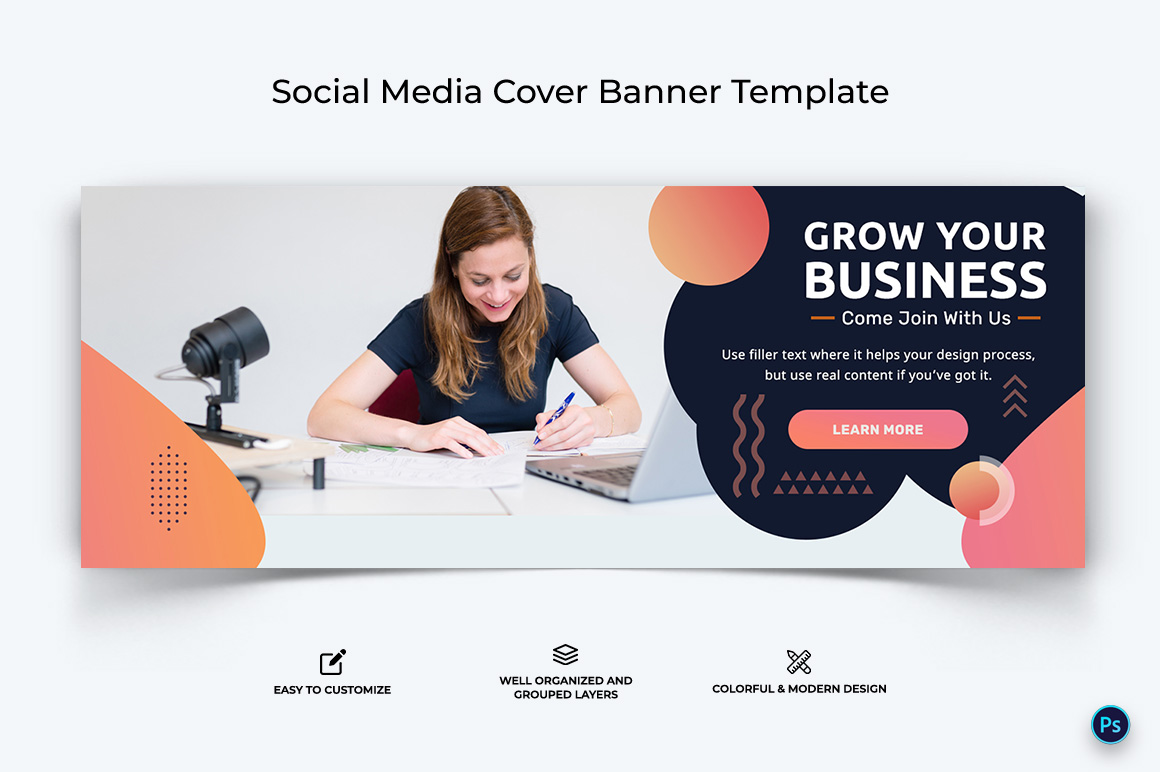 Business Service Facebook Cover Banner Design Template-40