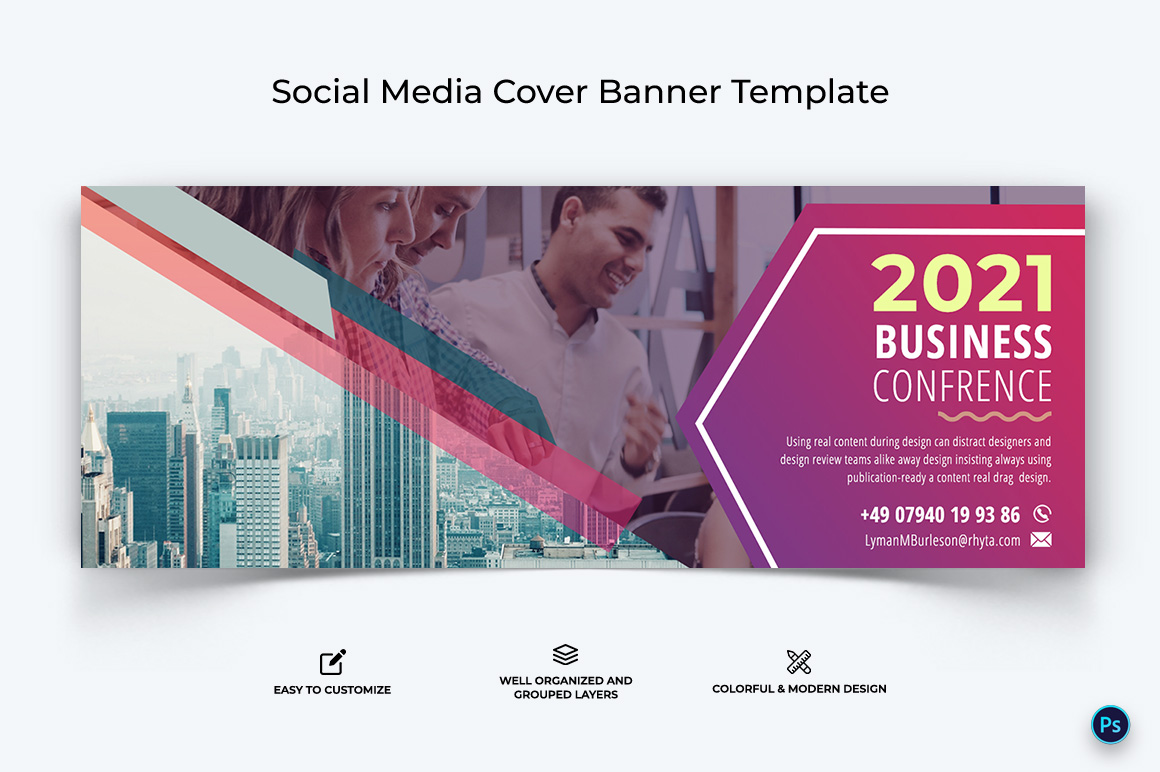 Business Service Facebook Cover Banner Design Template-41