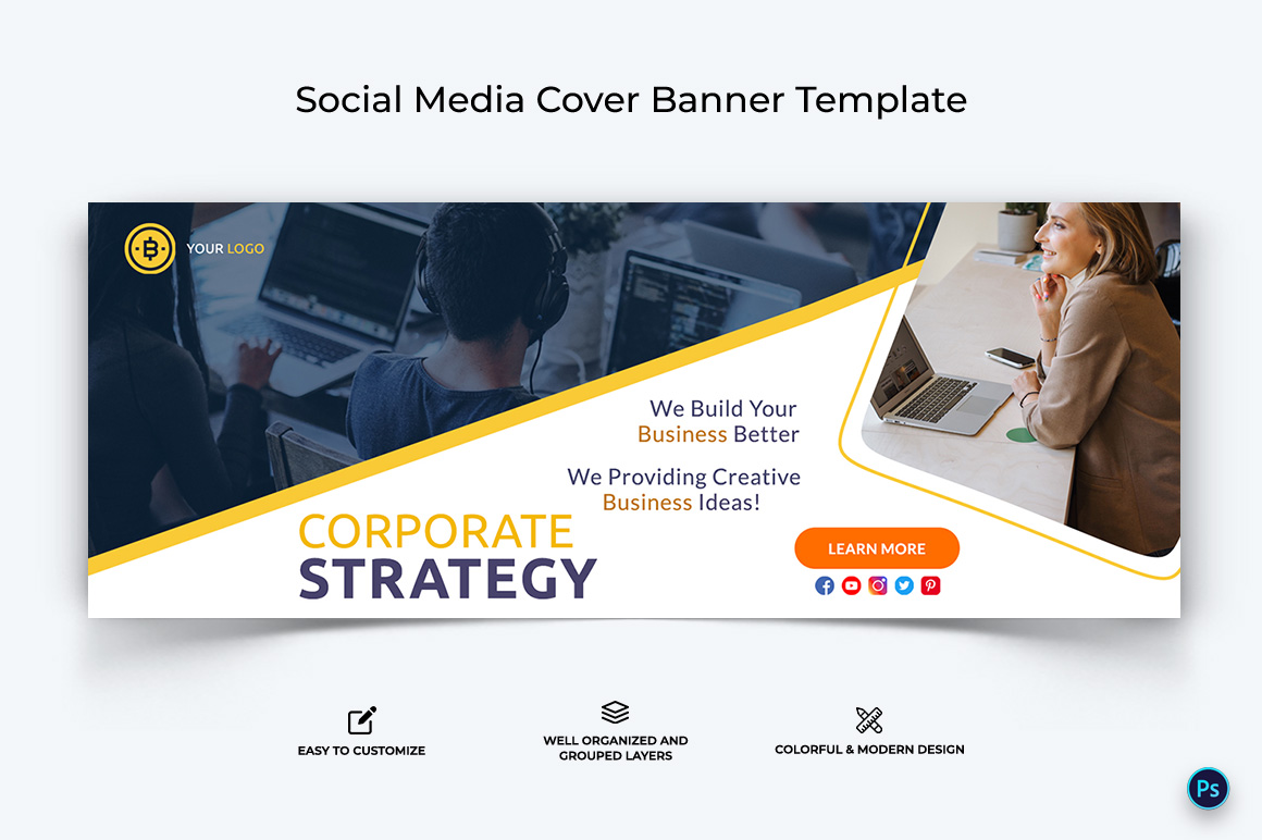 Business Service Facebook Cover Banner Design Template-42