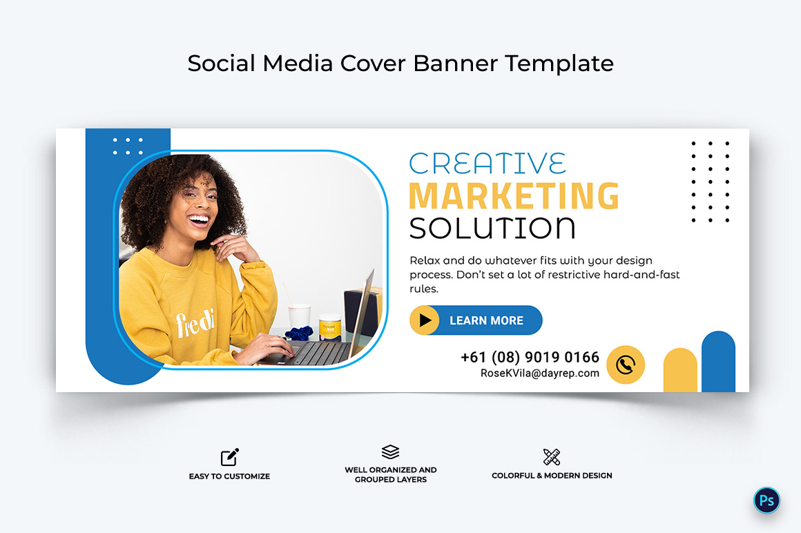 Business Service Facebook Cover Banner Design Template-44