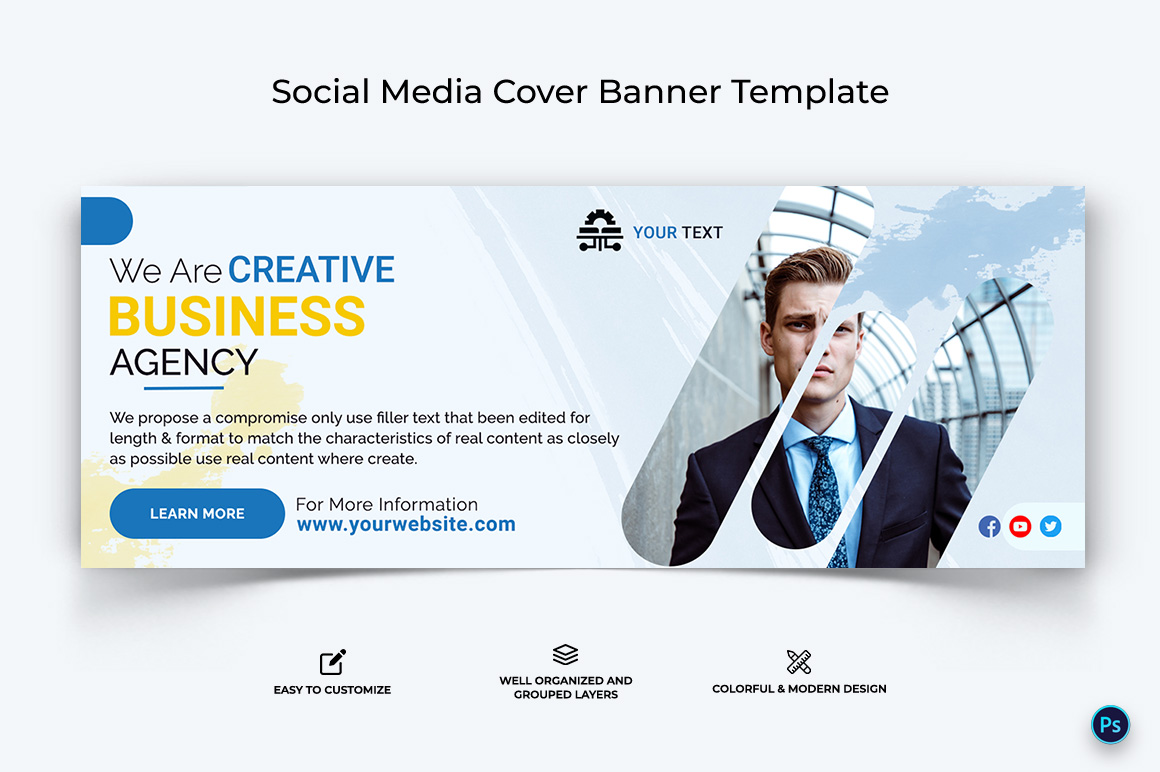 Business Service Facebook Cover Banner Design Template-45