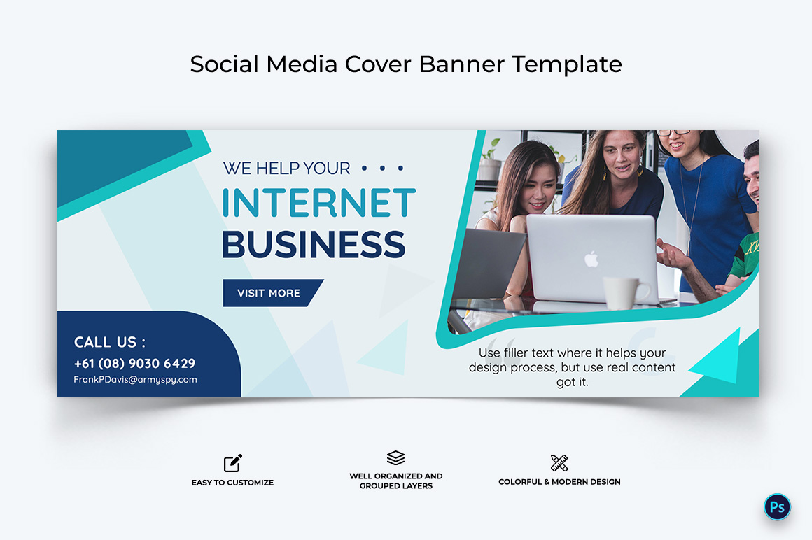 Business Service Facebook Cover Banner Design Template-46