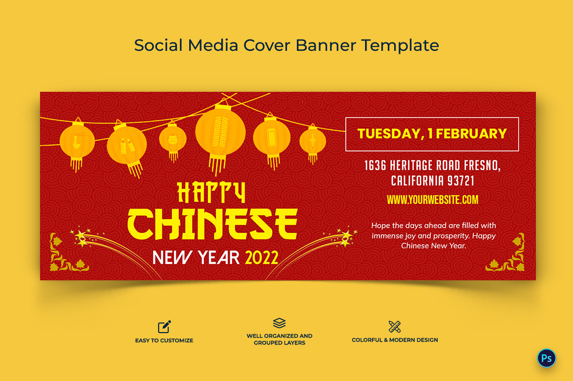 Chinese New Year Facebook Cover Banner Design Template-13