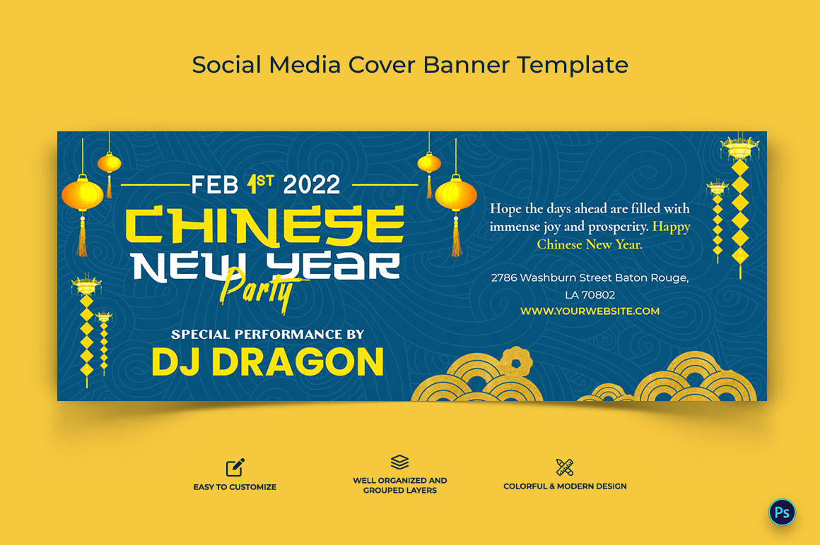 Chinese New Year Facebook Cover Banner Design Template-14