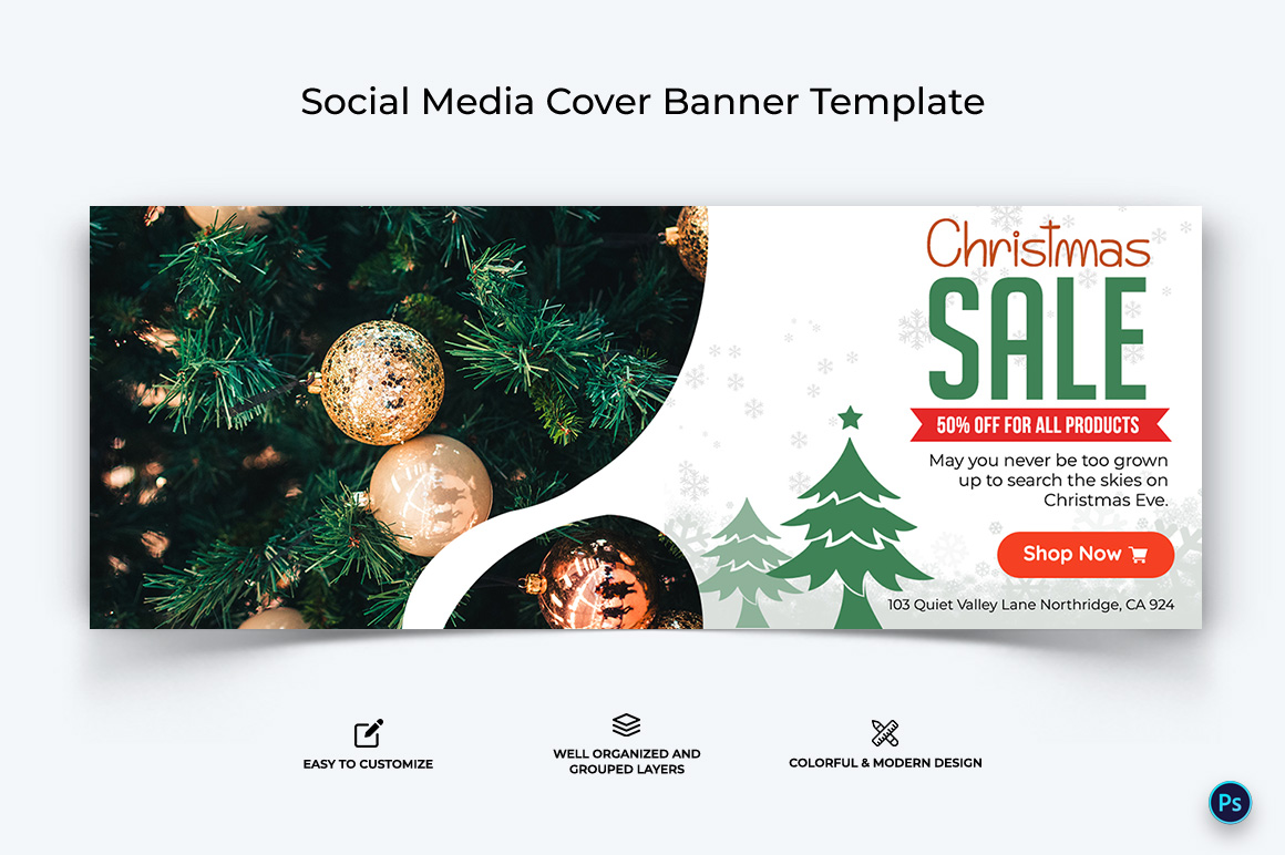 Christmas Sale Offer Facebook Cover Banner Design Template-03