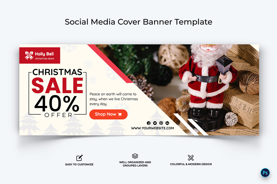 Christmas Sale Offer Facebook Cover Banner Design Template-07