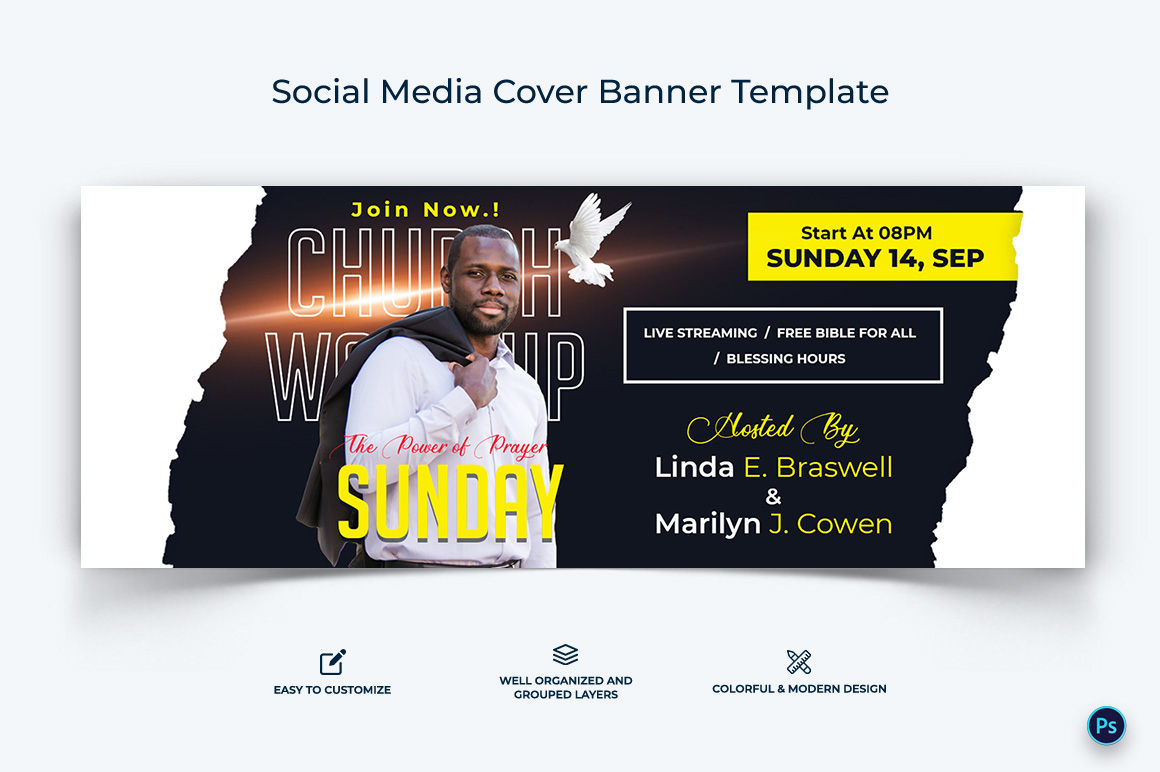 Church Facebook Cover Banner Design Template-02