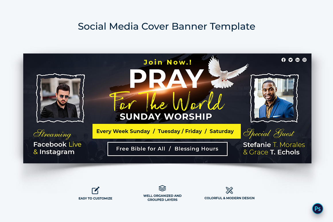 Church Facebook Cover Banner Design Template-03