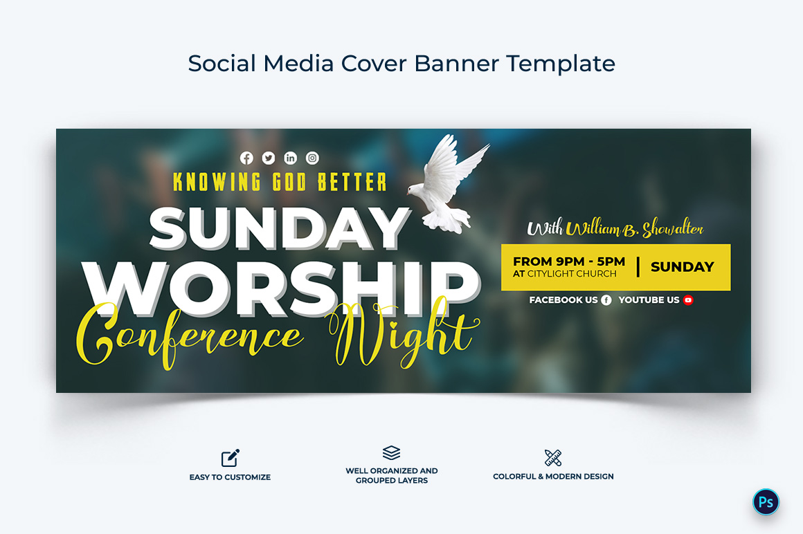 Church Facebook Cover Banner Design Template-06