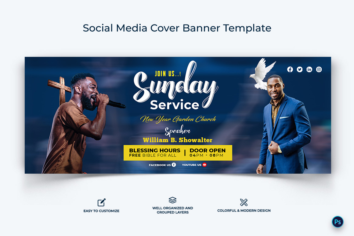 Church Facebook Cover Banner Design Template-07