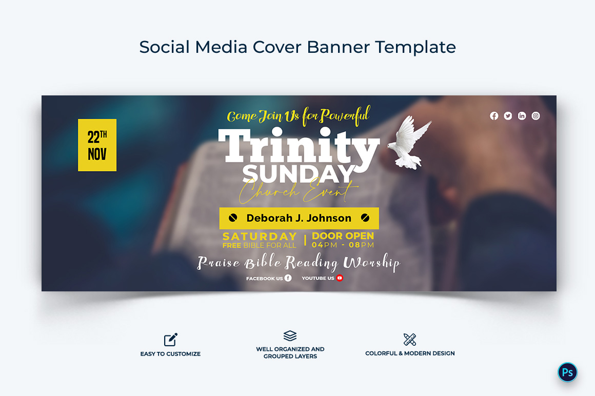 Church Facebook Cover Banner Design Template-08