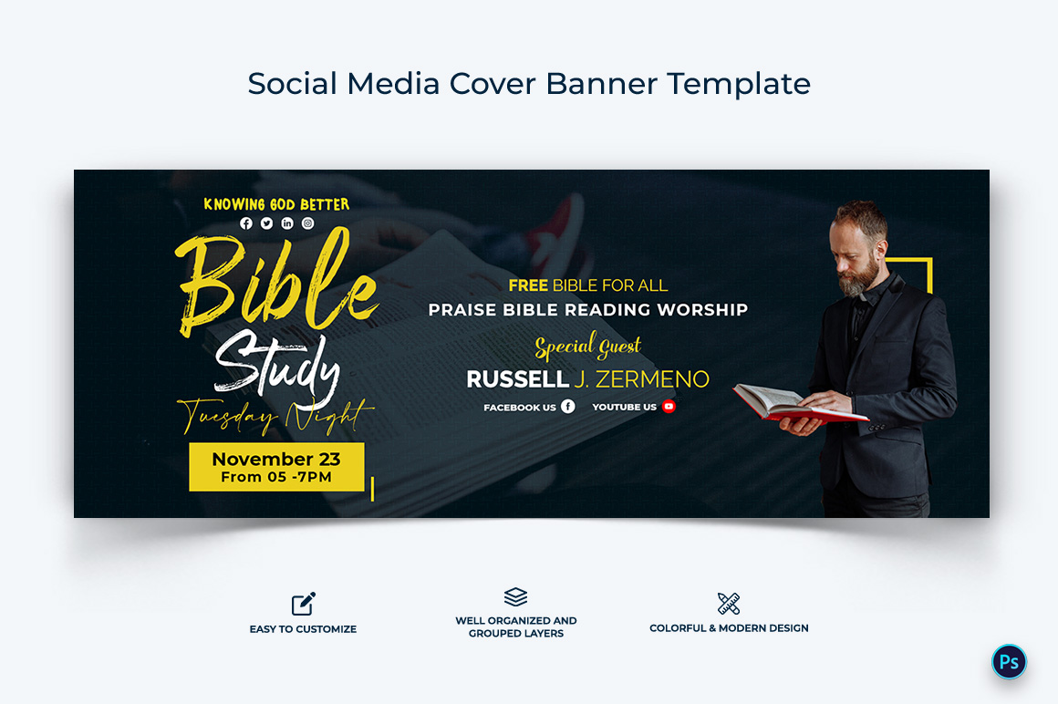 Church Facebook Cover Banner Design Template-10