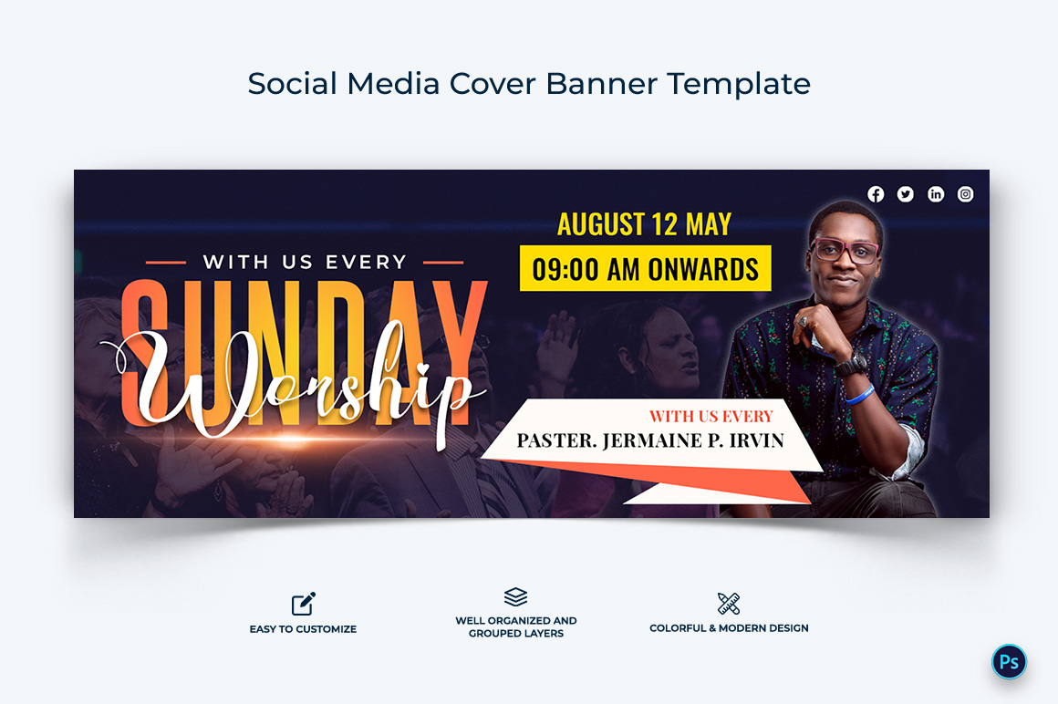 Church Facebook Cover Banner Design Template-12