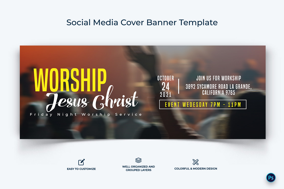 Church Facebook Cover Banner Design Template-15