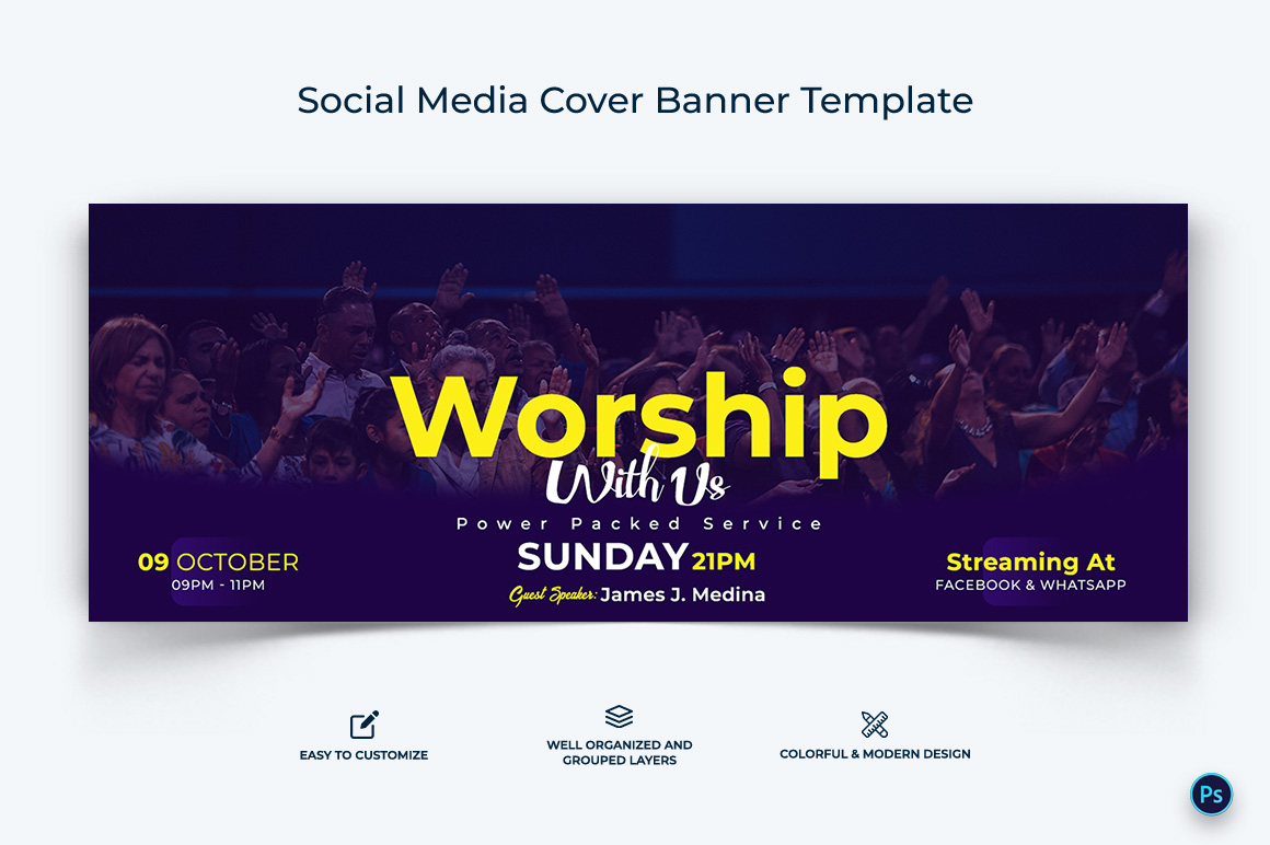 Church Facebook Cover Banner Design Template-16