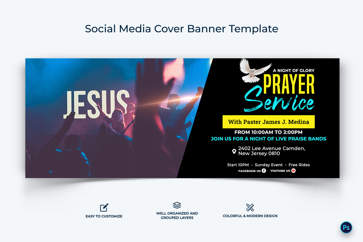 Church Facebook Cover Banner Design Template-18