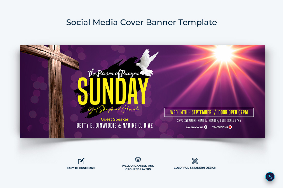 Church Facebook Cover Banner Design Template-19