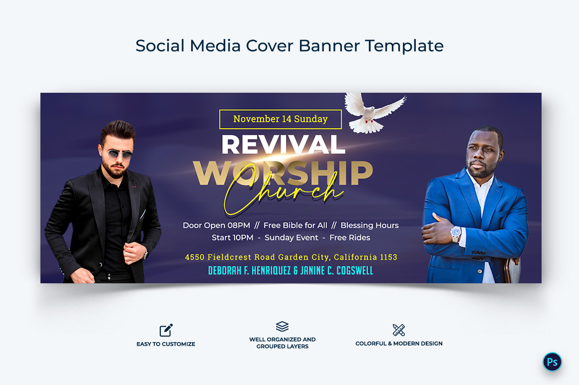 Church Facebook Cover Banner Design Template-20