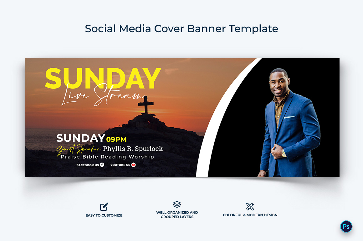 Church Facebook Cover Banner Design Template-21