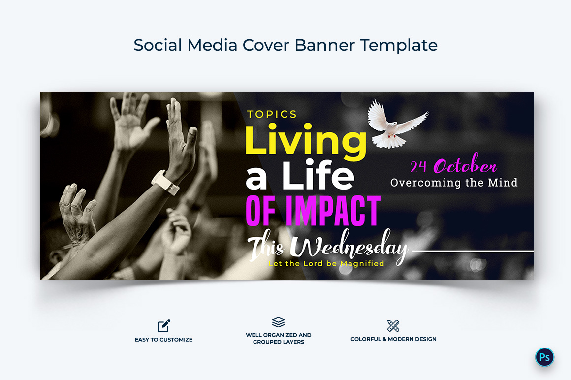 Church Facebook Cover Banner Design Template-24