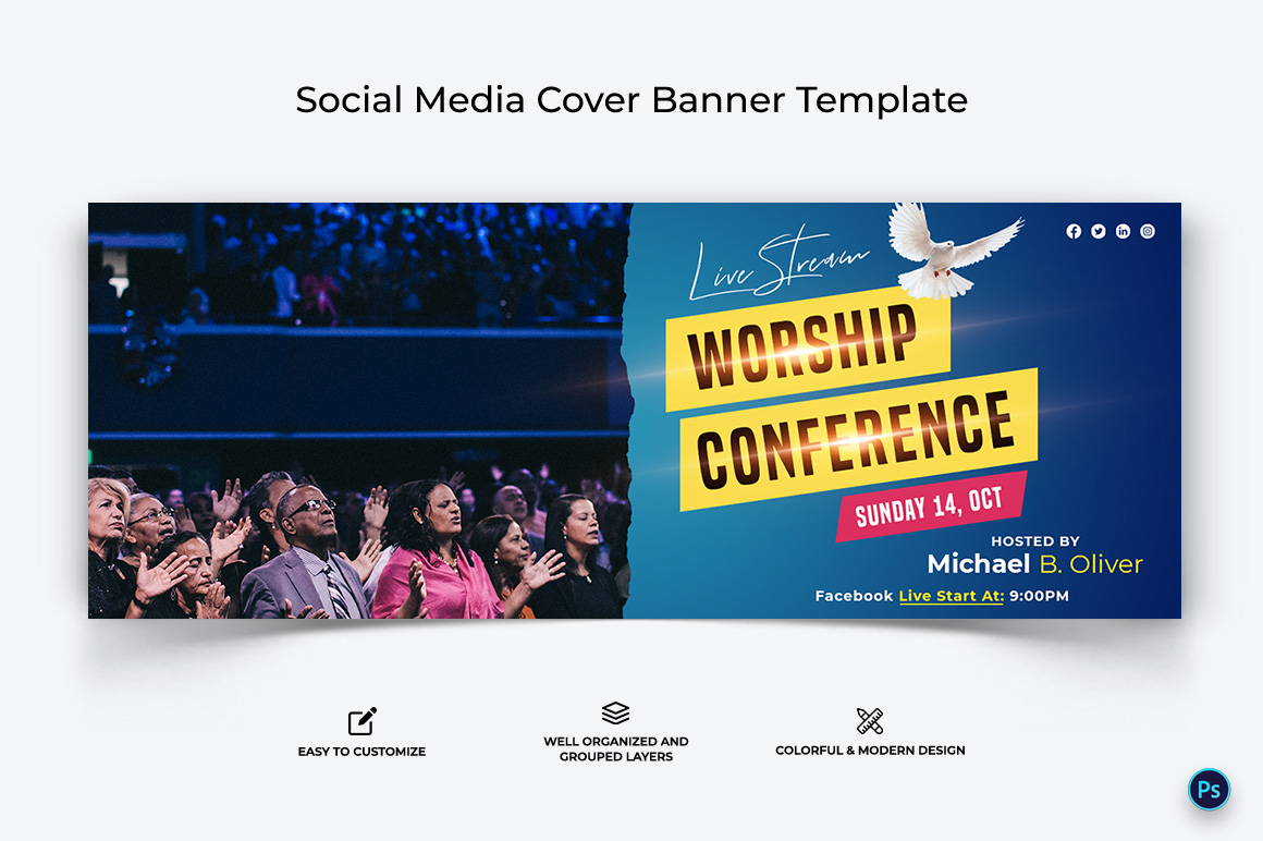 Church Facebook Cover Banner Design Template-25