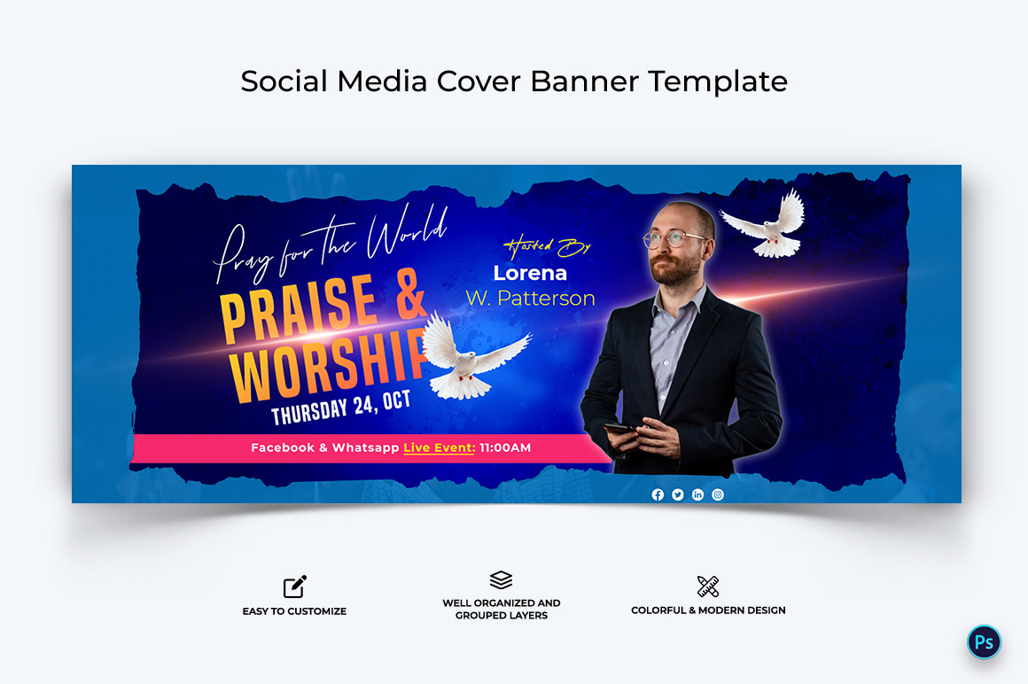 Church Facebook Cover Banner Design Template-26